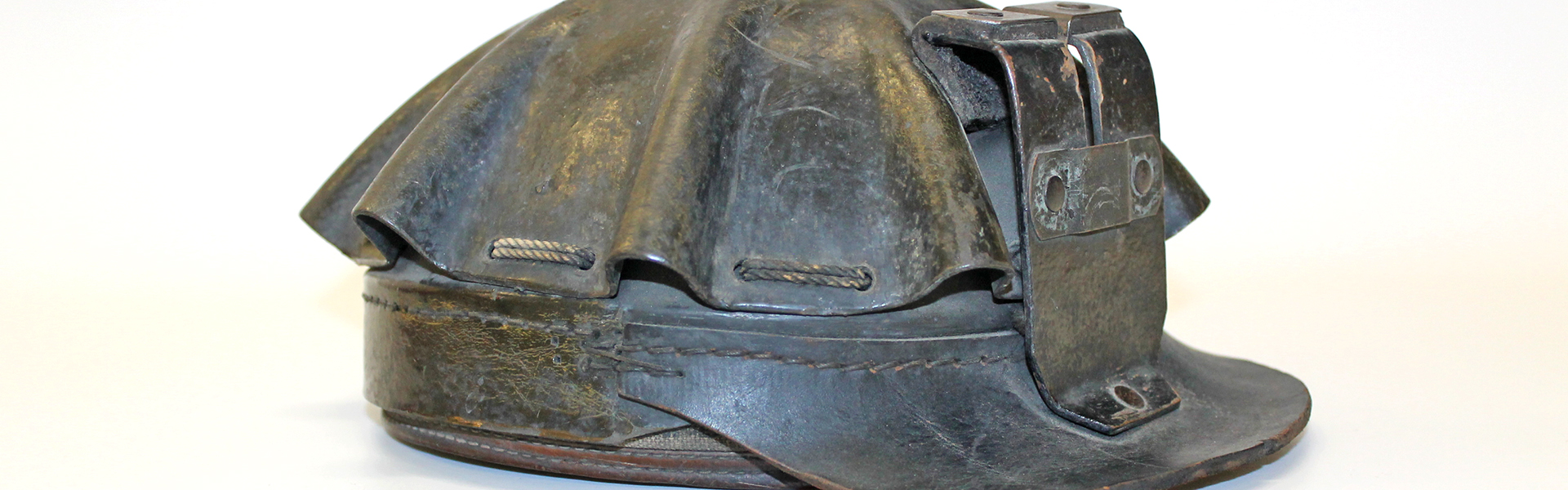 close up of a 20th century mining hard hat