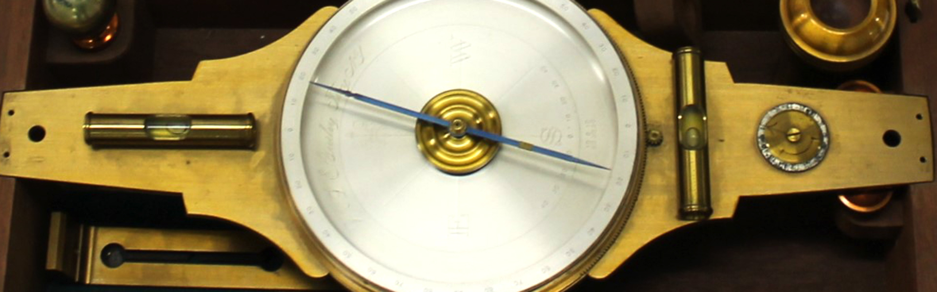 close up of the pin on a compass