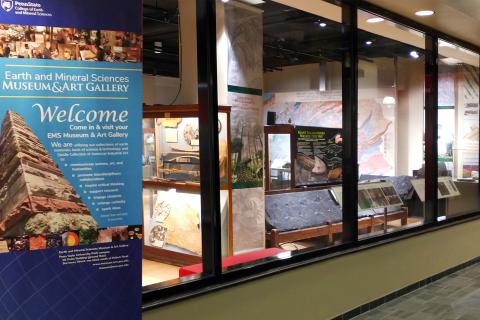 EMS Museum gallery, view from Deike groundfloor hallway.